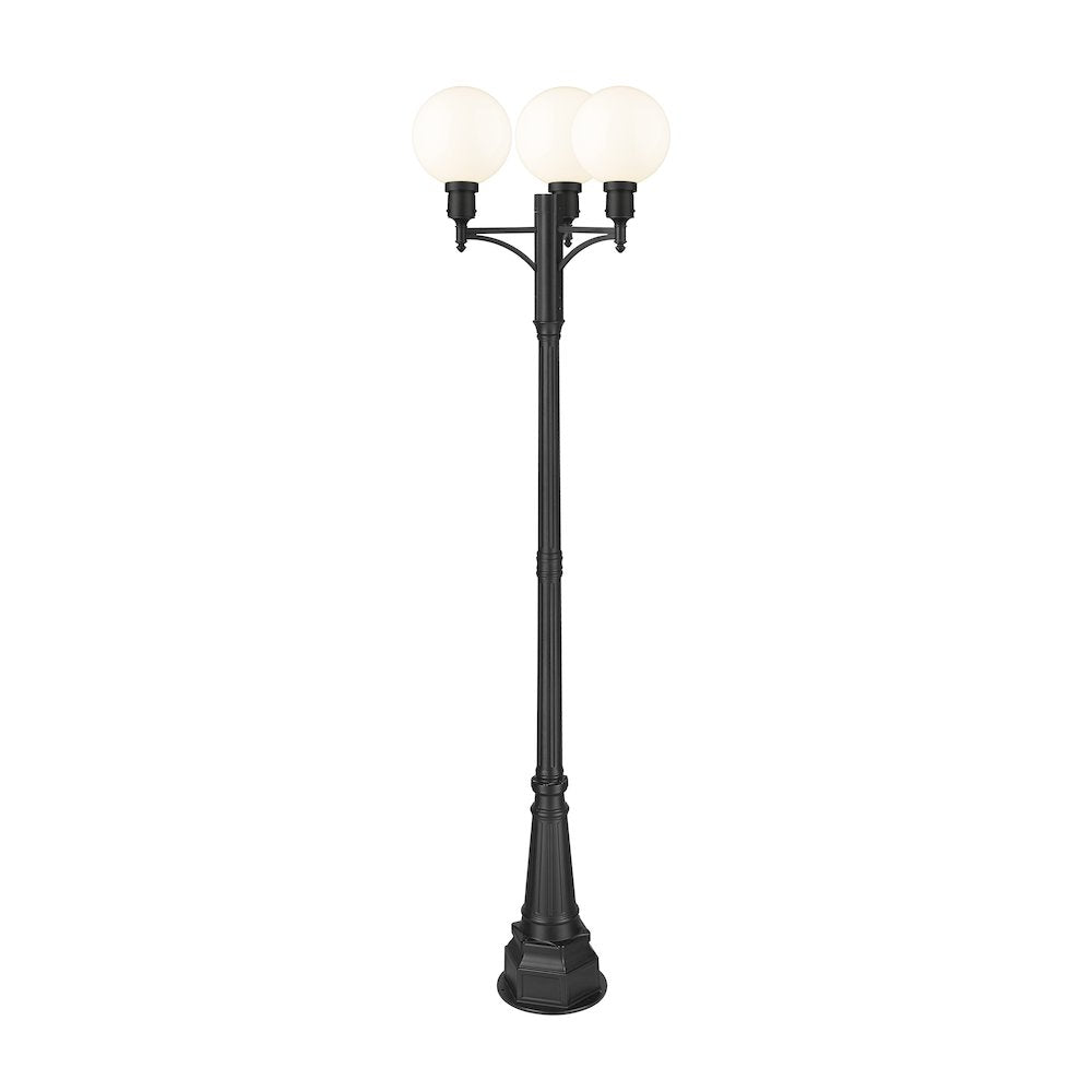 Z-Lite 1 Light Outdoor Post Mount Fixture, Black Frame Finish