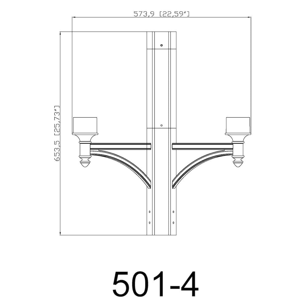 Z-Lite 4 Light Outdoor Posts + Hardware, Black Frame Finish