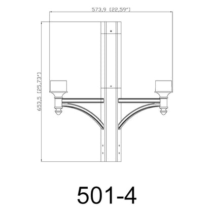 Z-Lite 4 Light Outdoor Posts + Hardware, Black Frame Finish