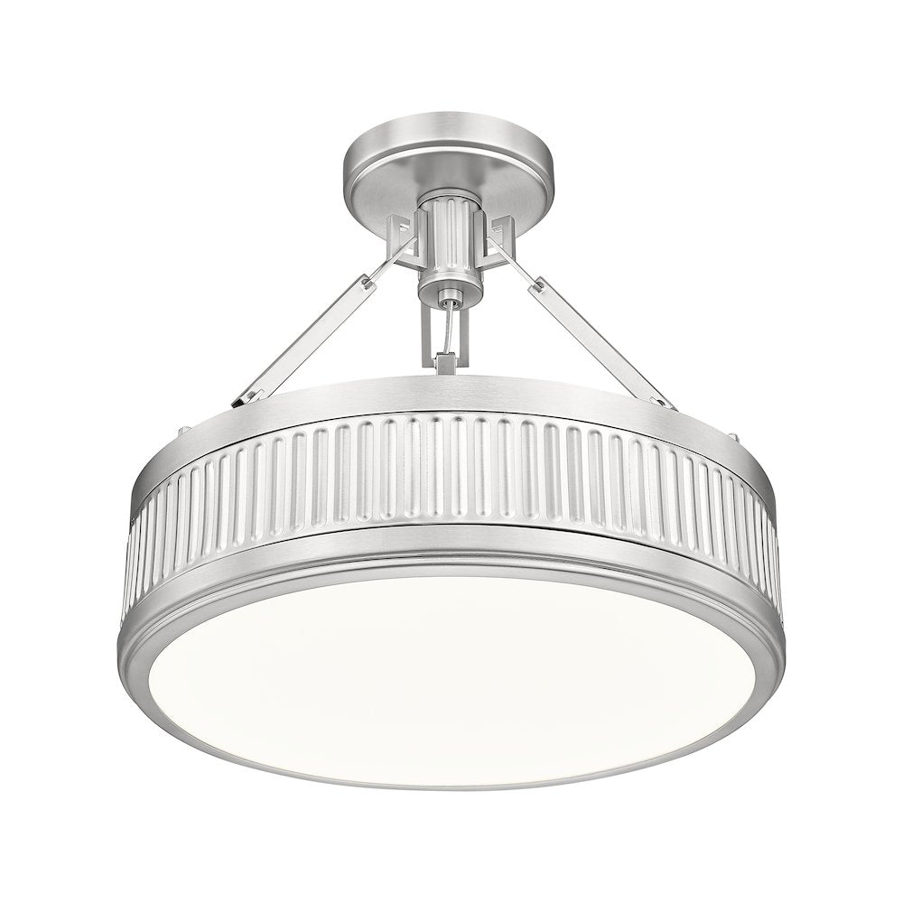 Z-Lite 1 Light Semi Flush Mount, Satin Nickel