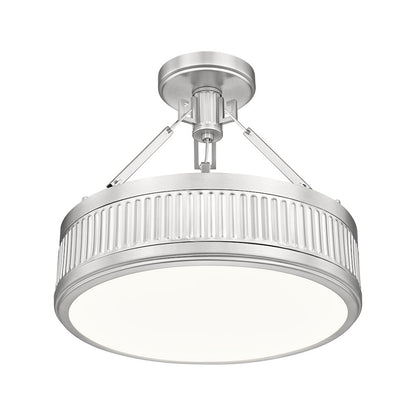 Z-Lite 1 Light Semi Flush Mount, Satin Nickel