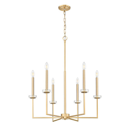 Z-Lite 6 Light Chandelier, Mordern Gold