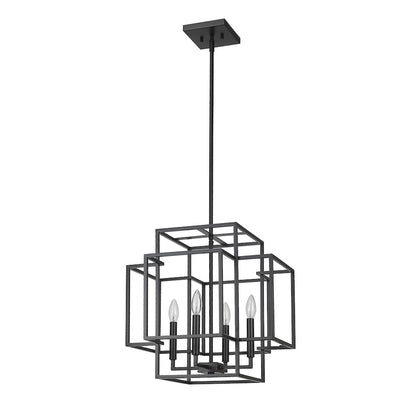Z-Lite Titania 4 Light Chandelier, Matte Black