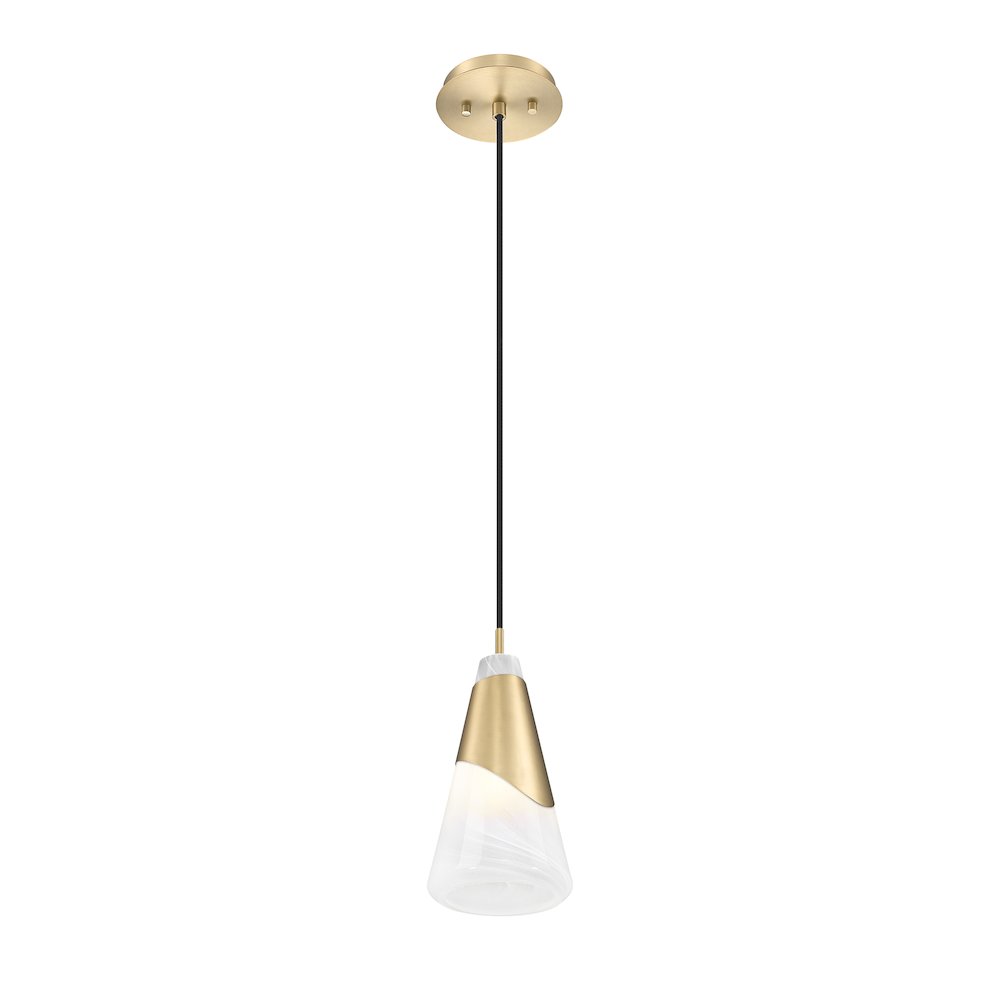 Z-Lite Aimie 1 Light Pendant, Modern Gold
