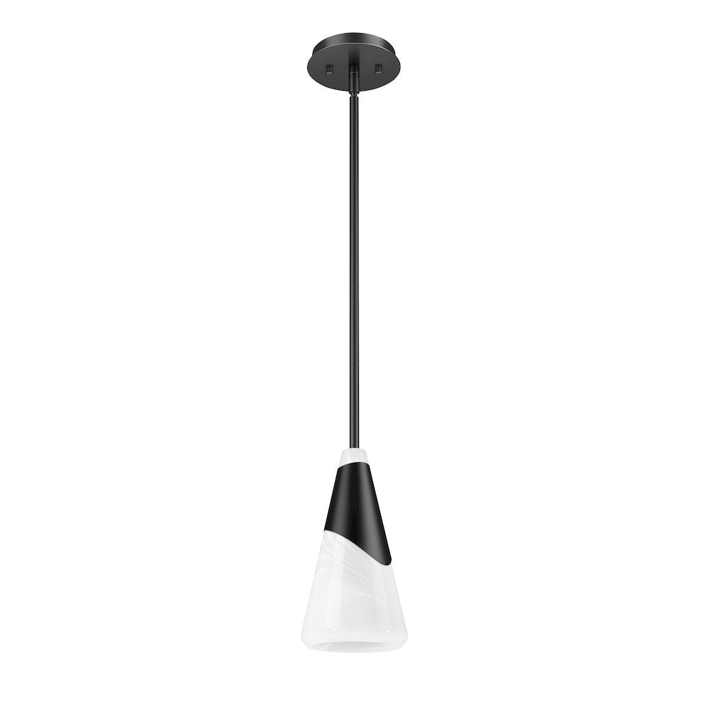 Z-Lite Aimie 1 Light Pendant, Matte Black