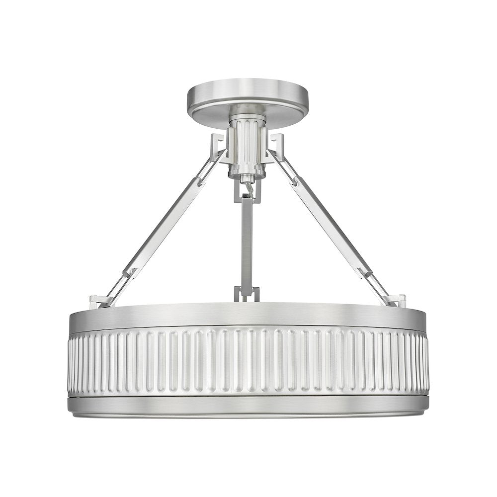 Z-Lite 1 Light Semi Flush Mount, Satin Nickel