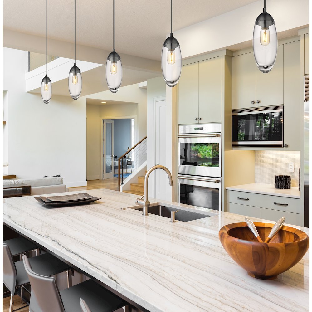 Z-Lite Arden 1 Light Pendant, Matte Black