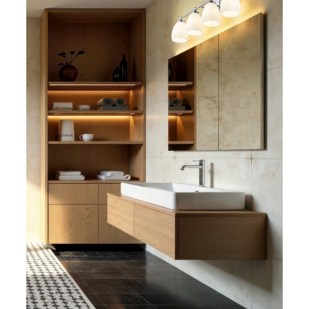 Z-Lite Oren 4 Light Vanity in Chrome  color, Steel frame