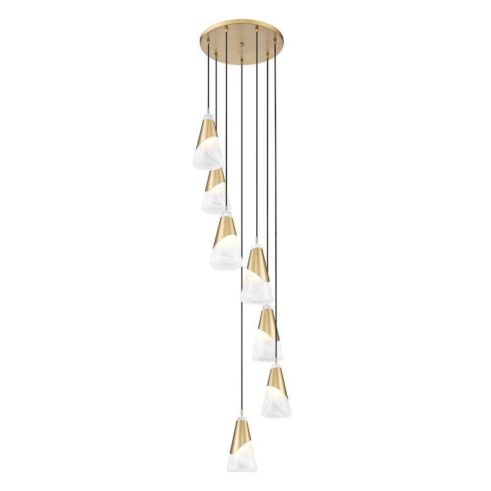 Z-Lite Aimie 7 Light Chandelier, Modern Gold