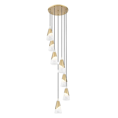 Z-Lite Aimie 7 Light Chandelier, Modern Gold