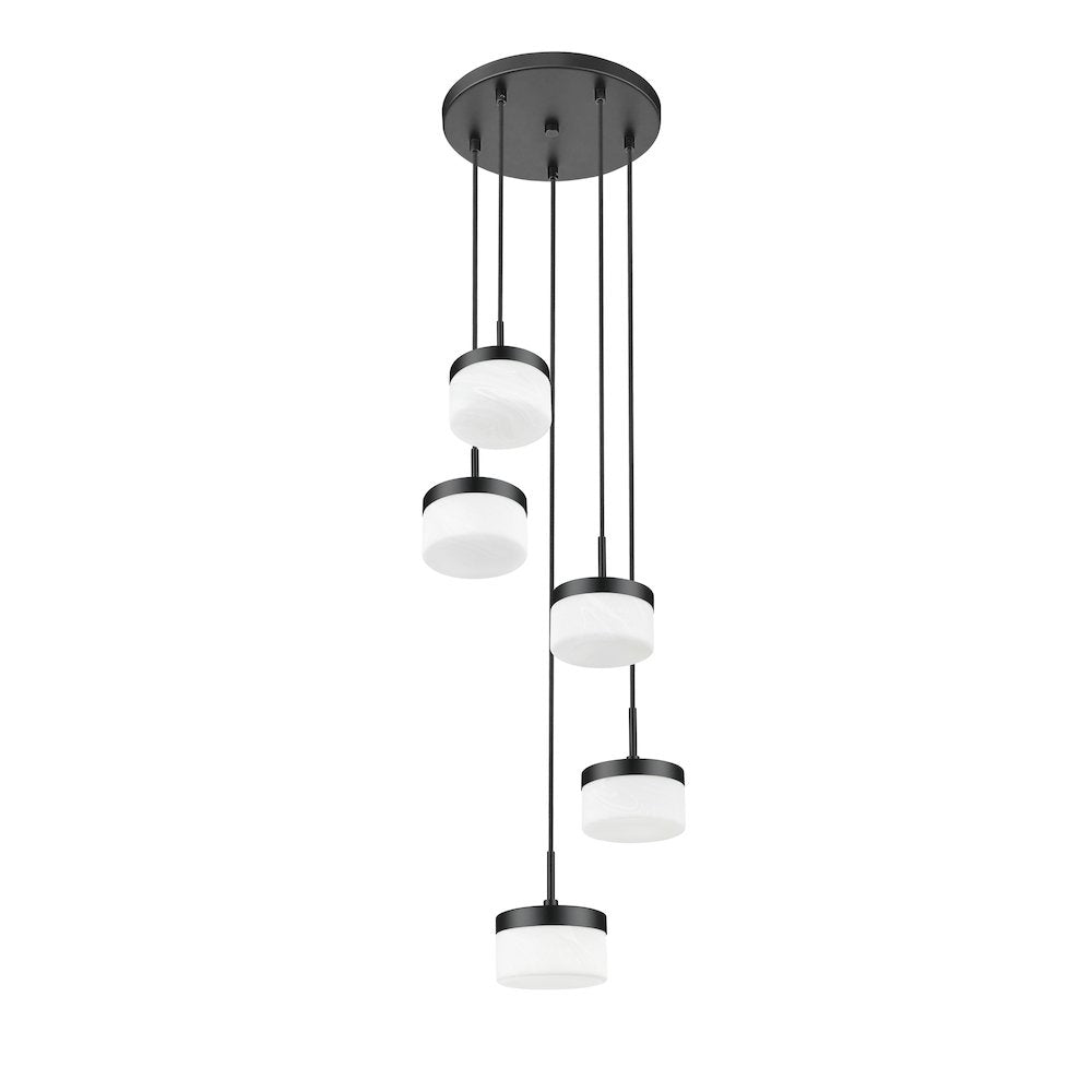Z-Lite 5 Light Chandelier, Matte Black