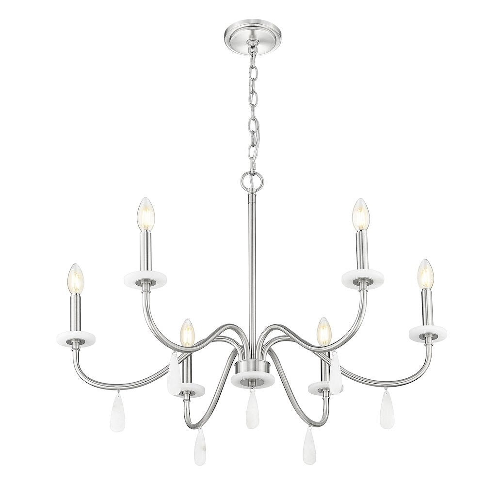 Z-Lite 6 Light Chandelier, Brushed Nickel