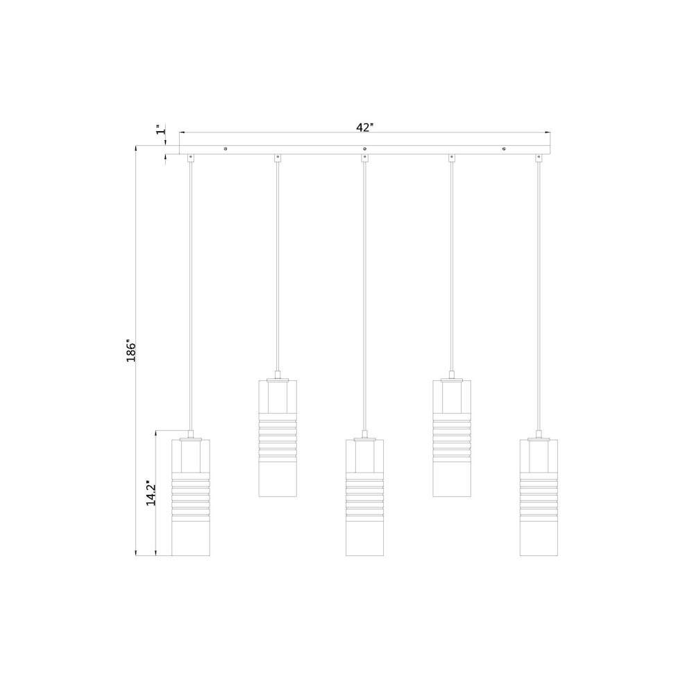 Z-Lite 5 Light Linear Chandelier