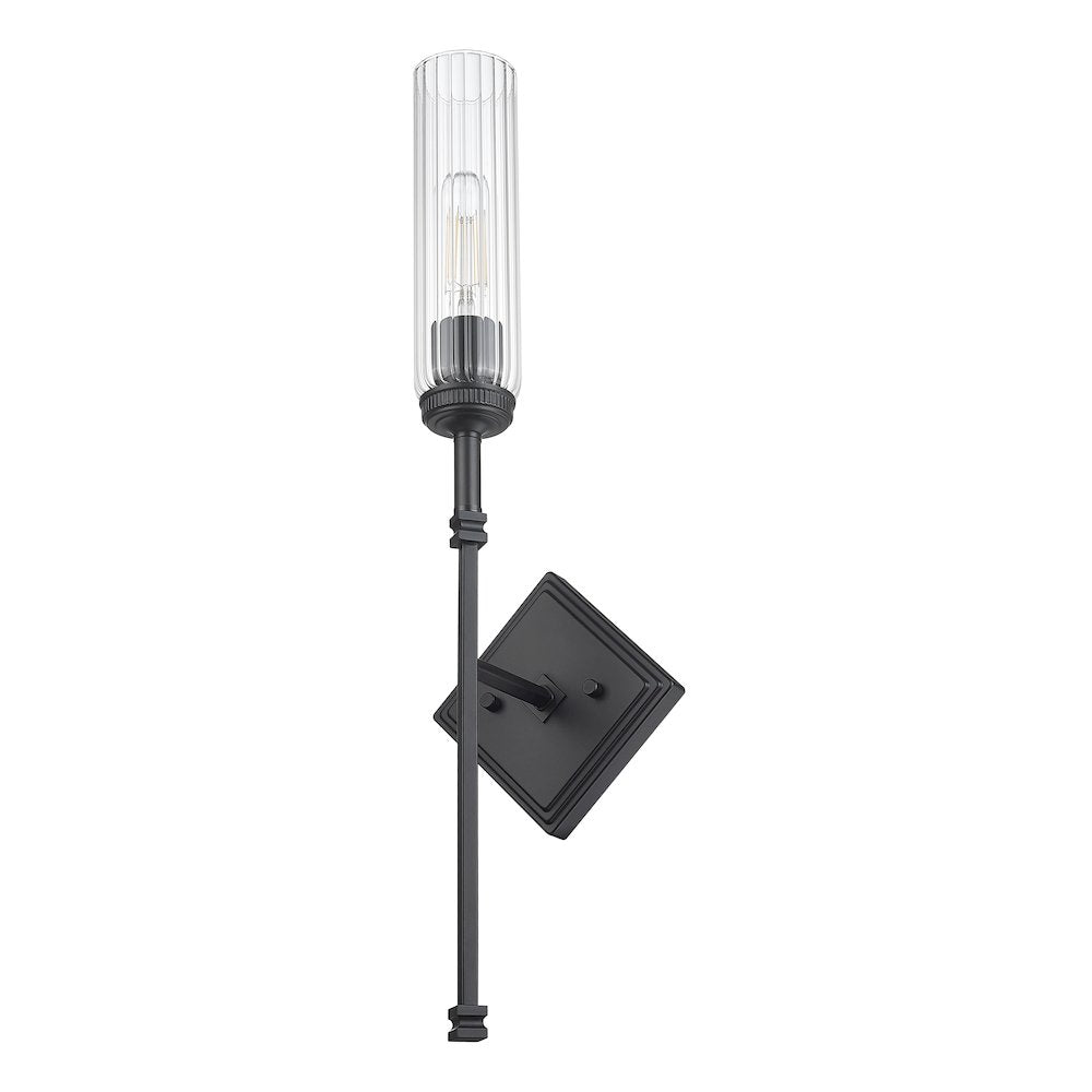 Z-Lite 1 Light Wall Sconce, Matte Black