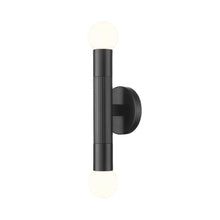 Z-Lite Stari 2 Light Wall Sconce in Matte Black color, Steel frame