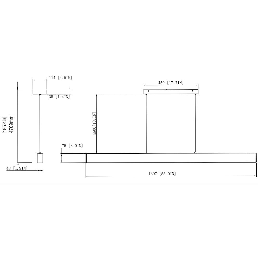 Z-Lite 1 Light Linear Chandelier, Gold
