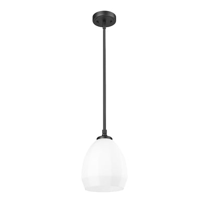 Z-Lite Oren 1 Light Pendant in Matte Black color, Steel frame