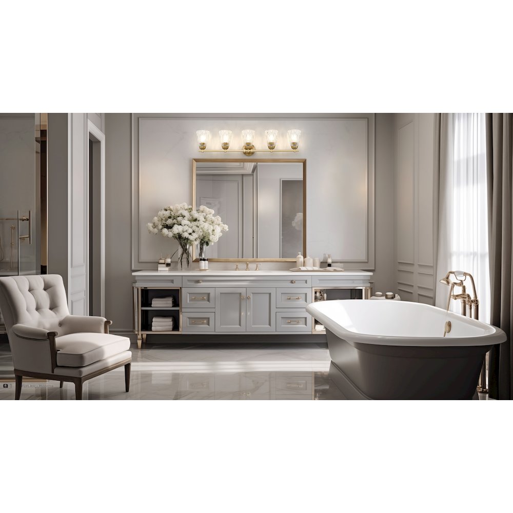Z-Lite 5 Light Vanity, Modern Gold