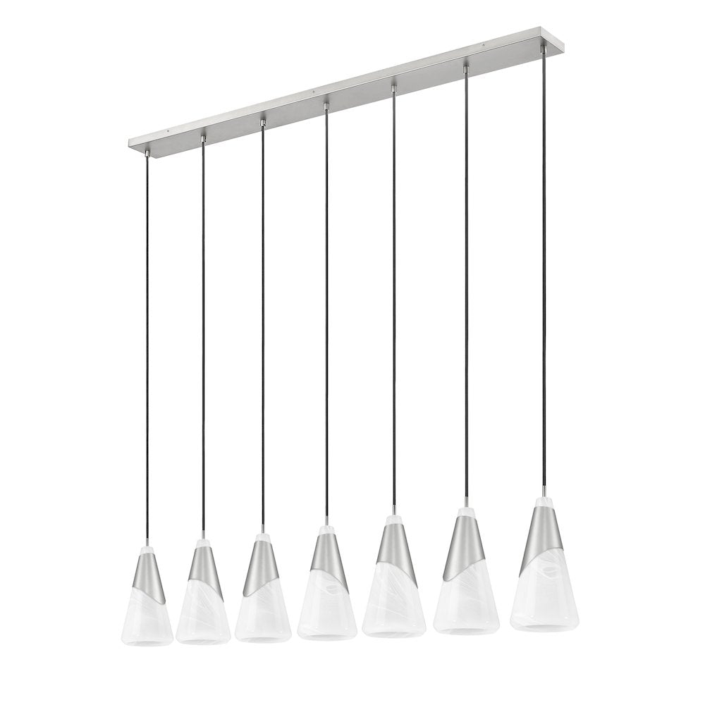 Z-Lite Aimie 7 Light Linear Chandelier, Brushed Nickel