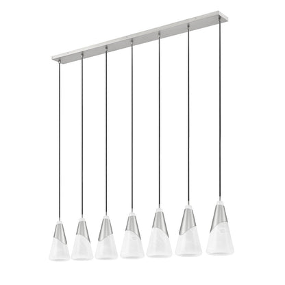 Z-Lite Aimie 7 Light Linear Chandelier, Brushed Nickel