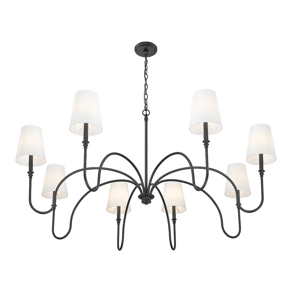 Z-Lite 8 Light Chandelier, Matte Black