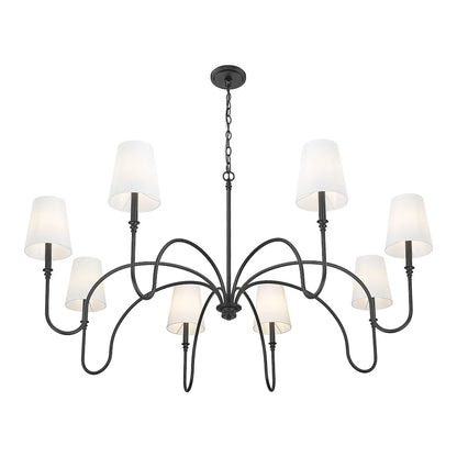 Z-Lite 8 Light Chandelier, Matte Black