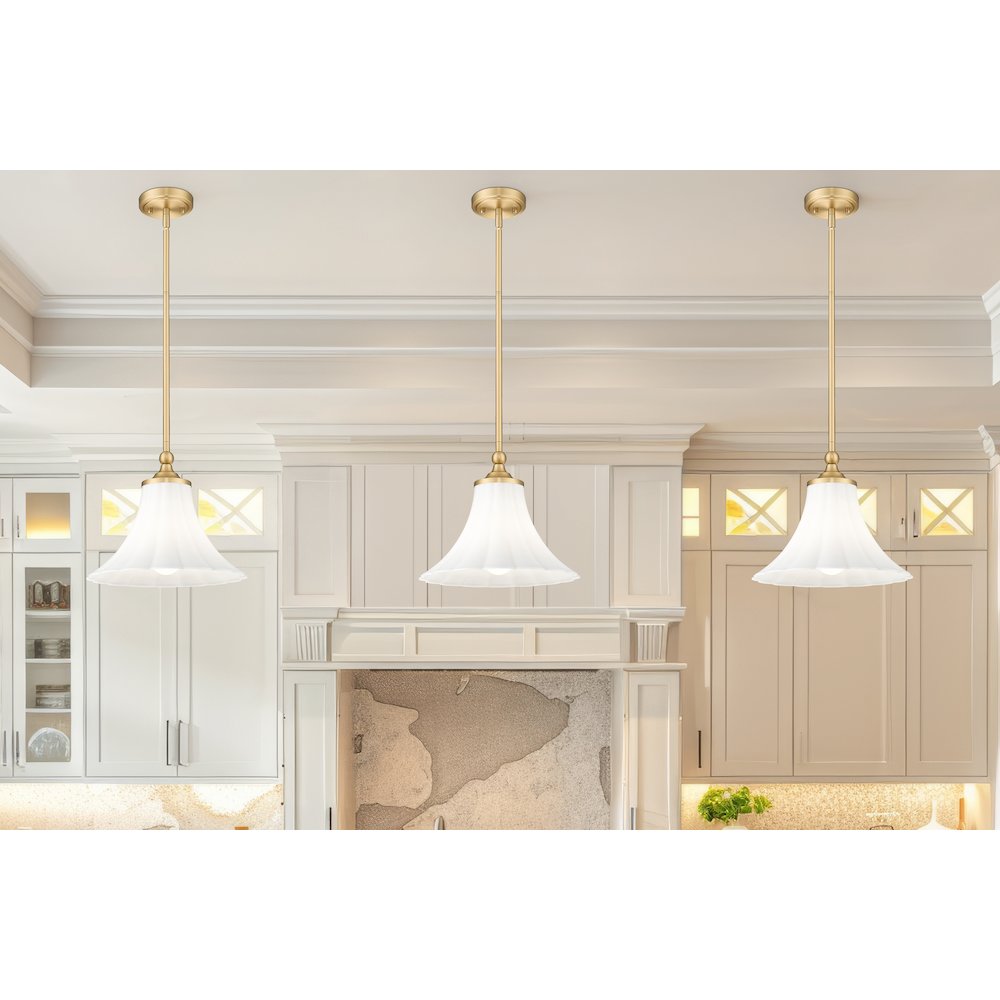 Z-Lite 1 Light Pendant, Modern Gold