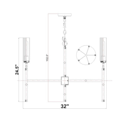 Z-Lite 5 Light Chandelier, Modern Gold