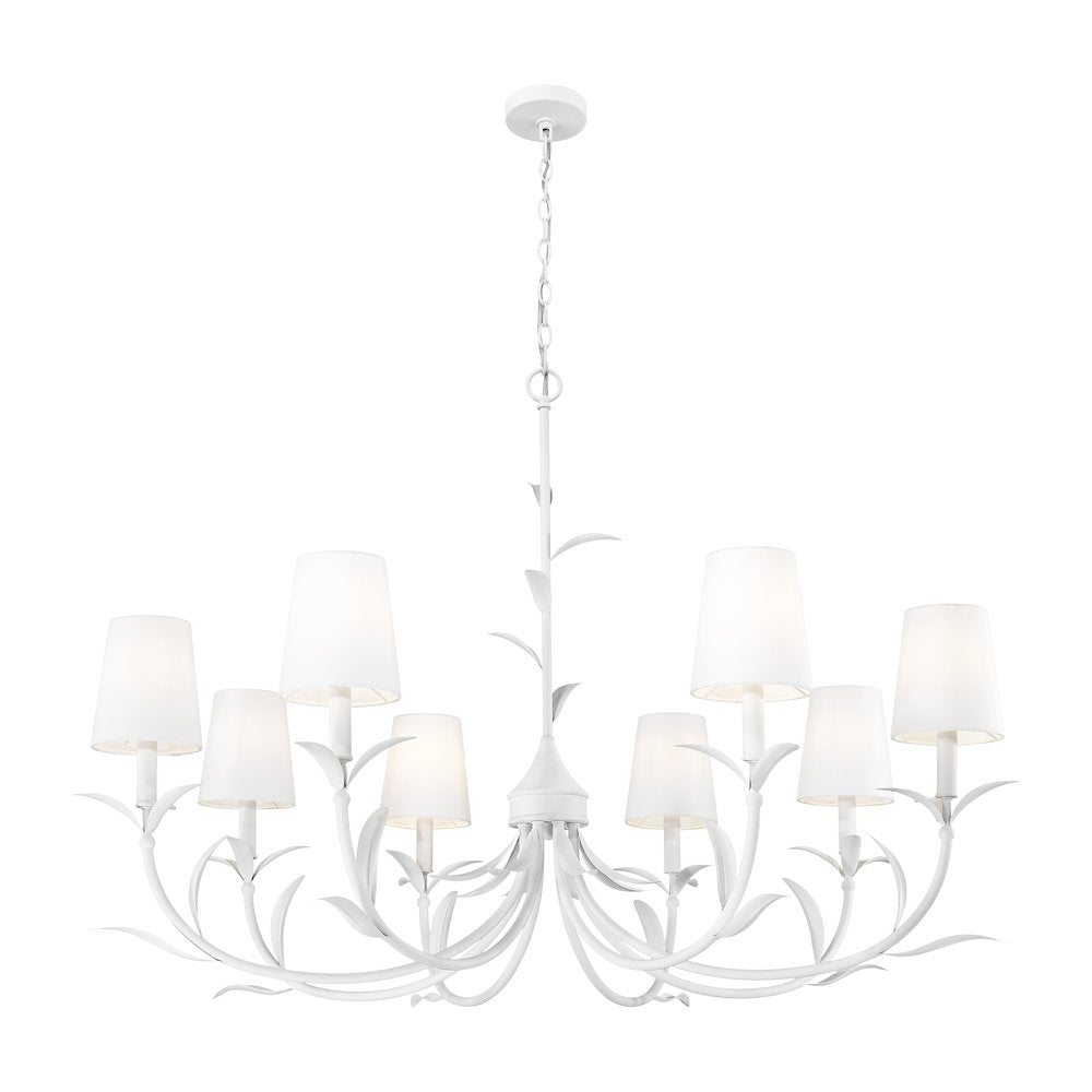Z-Lite 8 Light Chandelier, Textured White