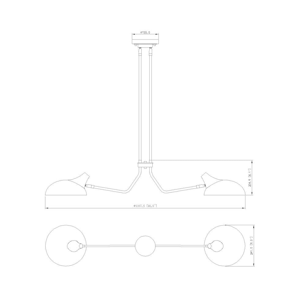 Z-Lite 2 Light Linear Chandelier