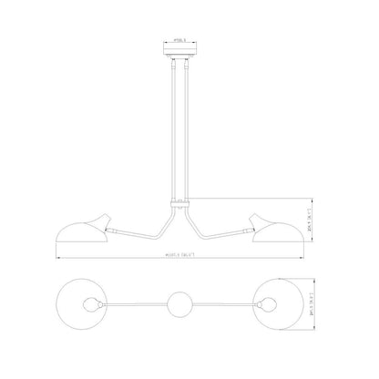 Z-Lite 2 Light Linear Chandelier