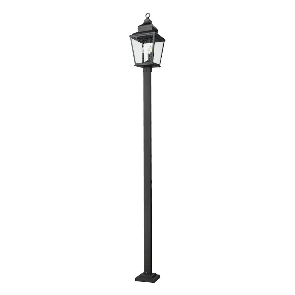 Z-Lite 3 Light Outdoor Post Mounted Fixture, Sand Black