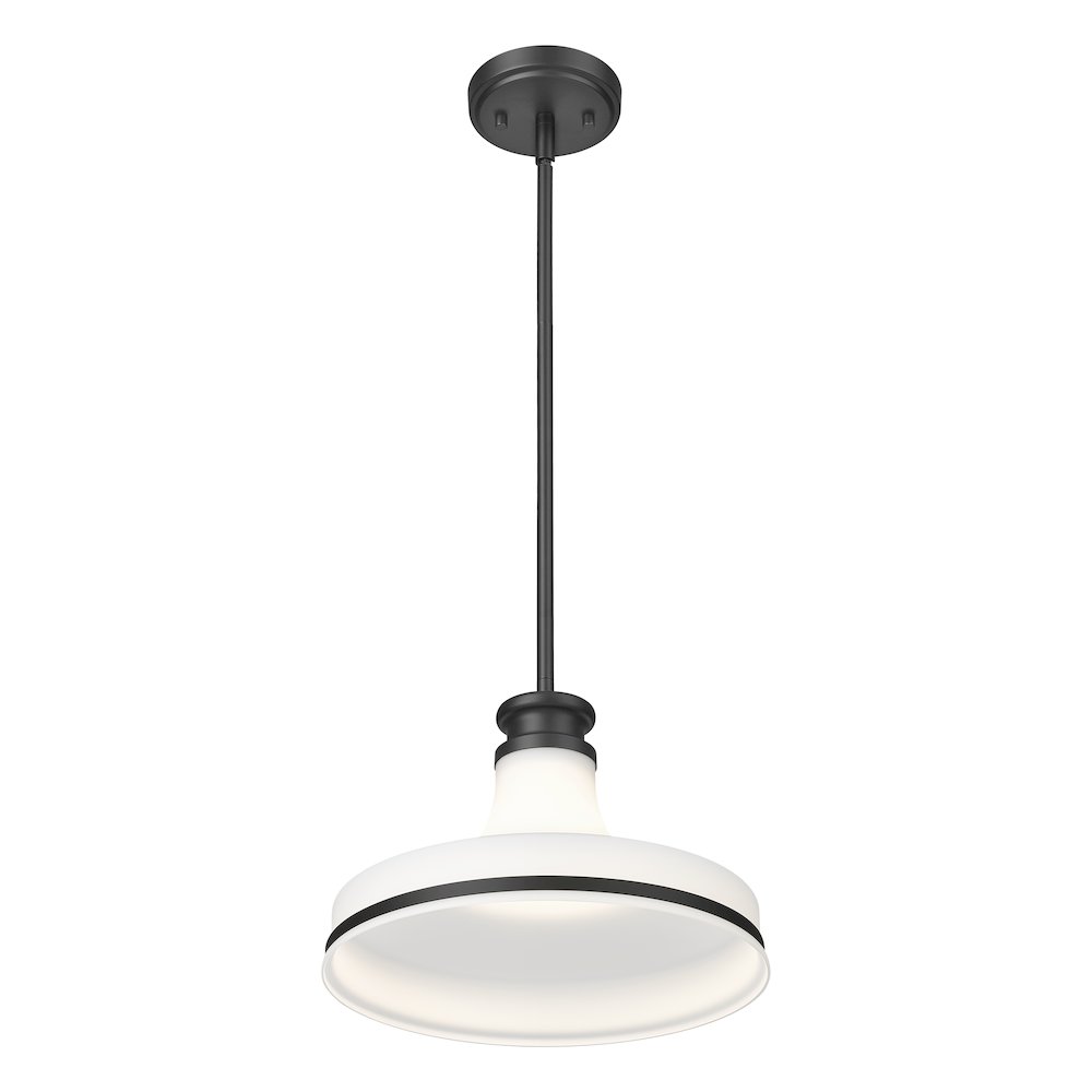 Z-Lite 1 Light Pendant, Matte Black