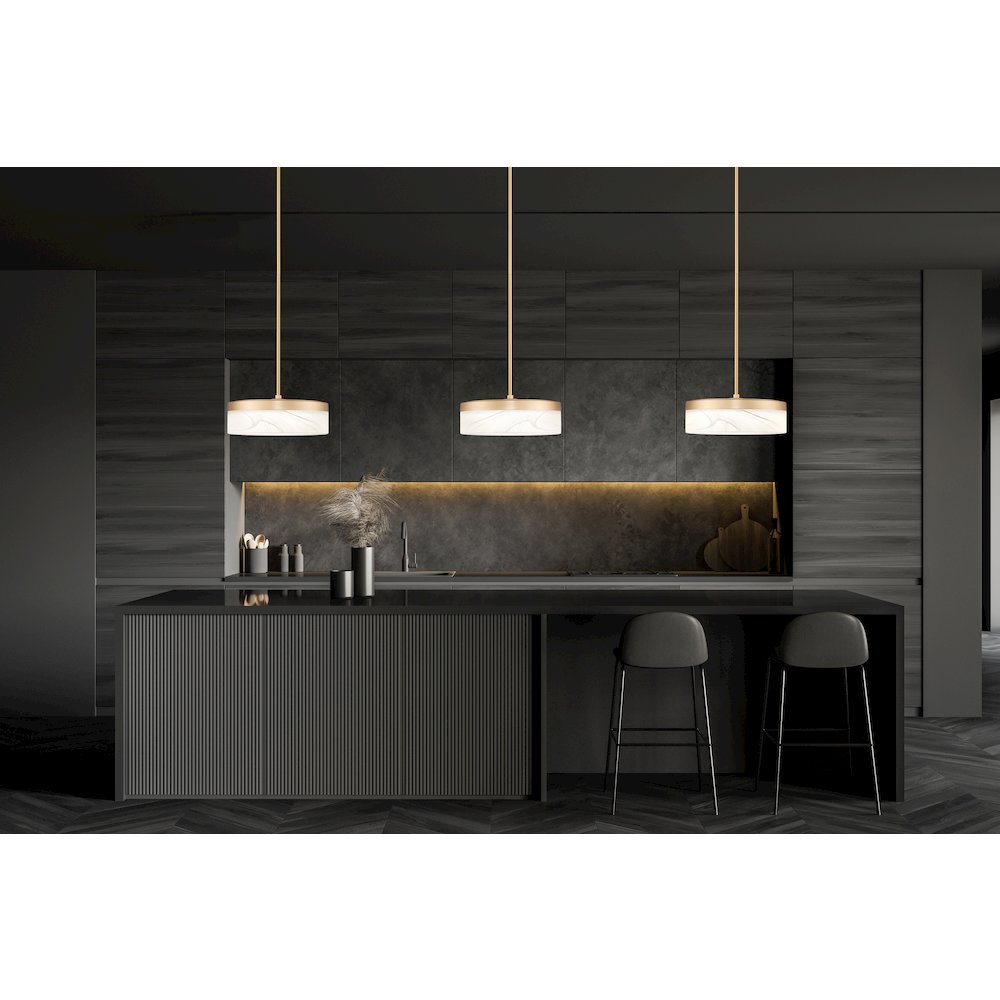 Z-Lite 1 Light Pendant, Modern Gold