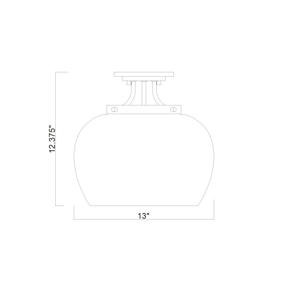 Z-Lite 1 Light Semi Flush Mount, Burnished Brass