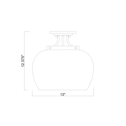 Z-Lite 1 Light Semi Flush Mount, Burnished Brass