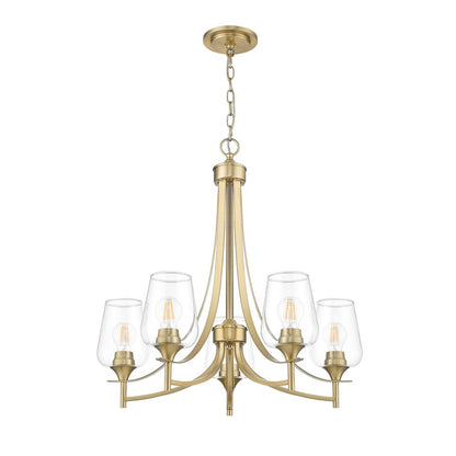 Z-Lite 5 Light Chandelier, Burnished Brass