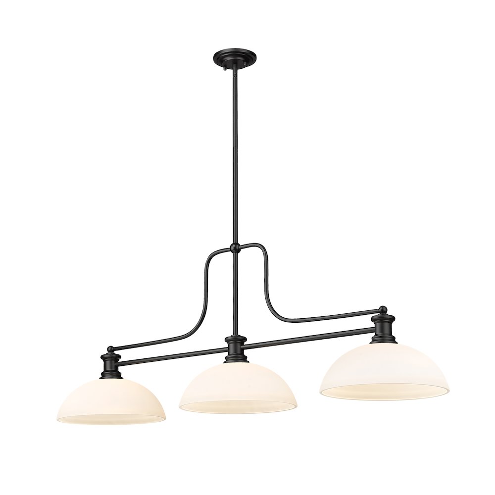 Z-Lite Melange 3 Light Billiard, Steel Frame, Matte Opal Shade Color