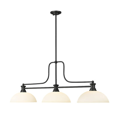 Z-Lite Melange 3 Light Billiard, Steel Frame, Matte Opal Shade Color