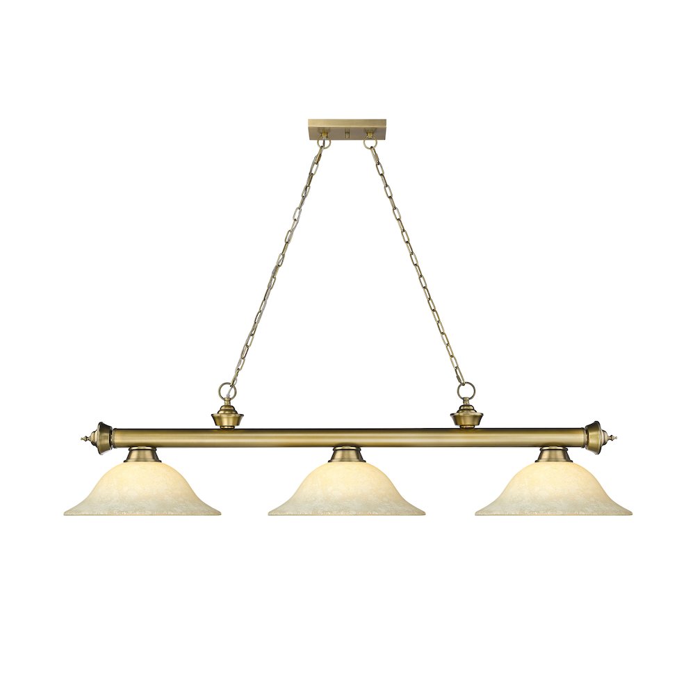 Z-Lite Cordon 3 Light Billiard, Steel Frame, Golden Mottle Shade Color