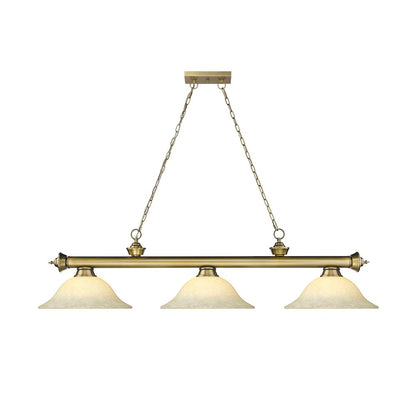 Z-Lite Cordon 3 Light Billiard, Steel Frame, Golden Mottle Shade Color