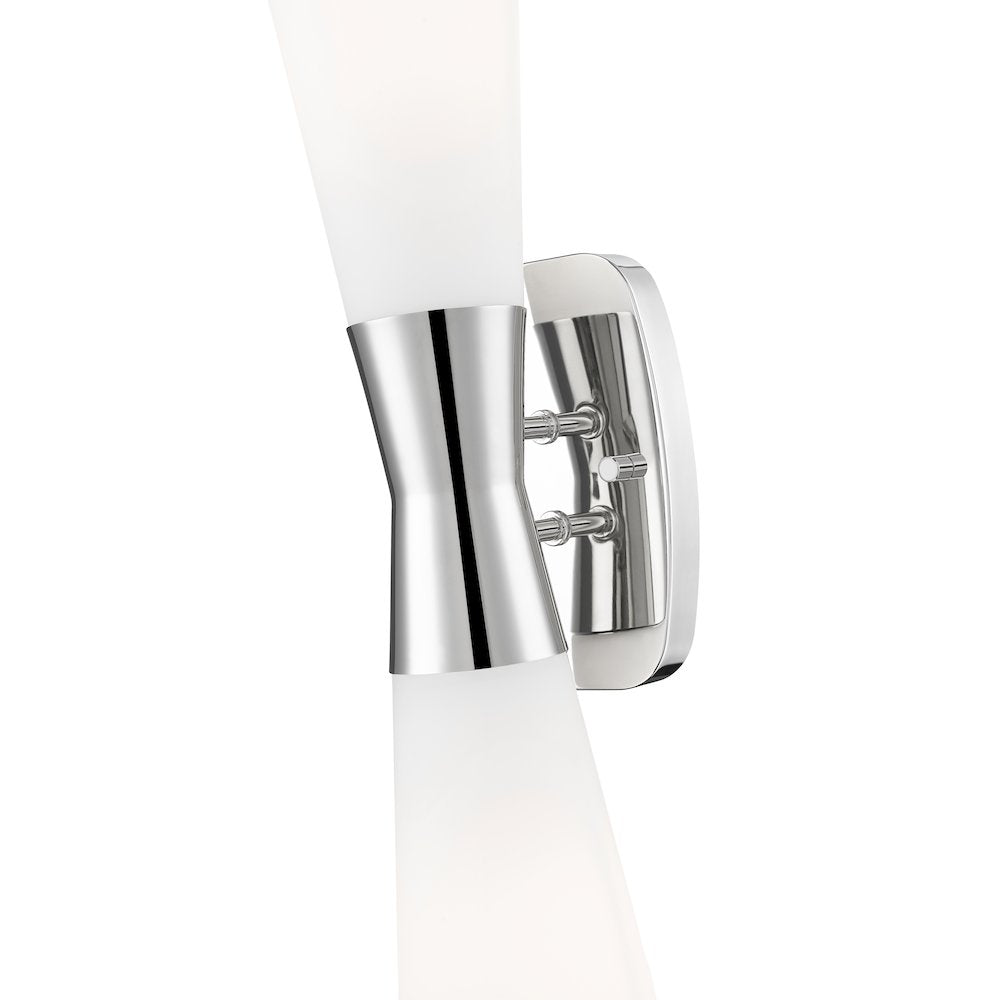 Z-Lite 2 Light Wall Sconce, Polished Nickel