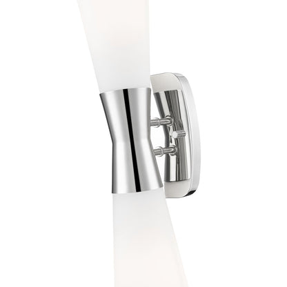 Z-Lite 2 Light Wall Sconce, Polished Nickel