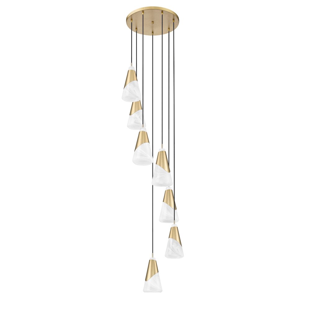 Z-Lite Aimie 7 Light Chandelier, Modern Gold