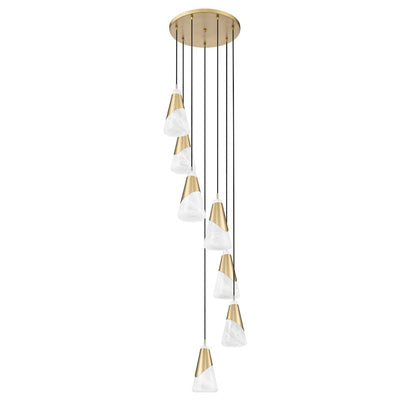 Z-Lite Aimie 7 Light Chandelier, Modern Gold
