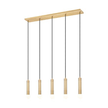 Z-Lite Stari 5 Light Linear Chandelier in Modern Gold color, Steel frame