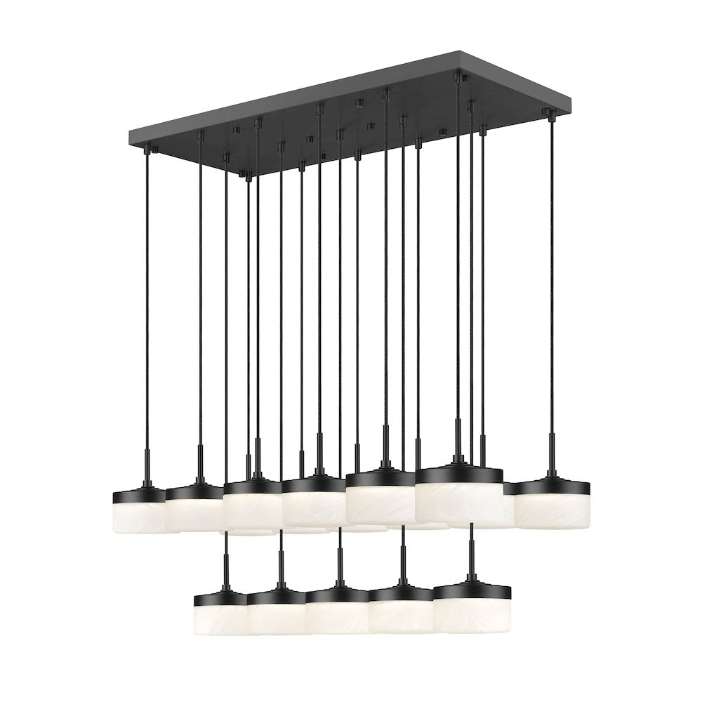 Z-Lite 17 Light Linear Chandelier, Matte Black