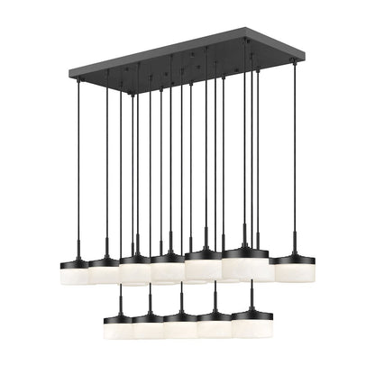 Z-Lite 17 Light Linear Chandelier, Matte Black