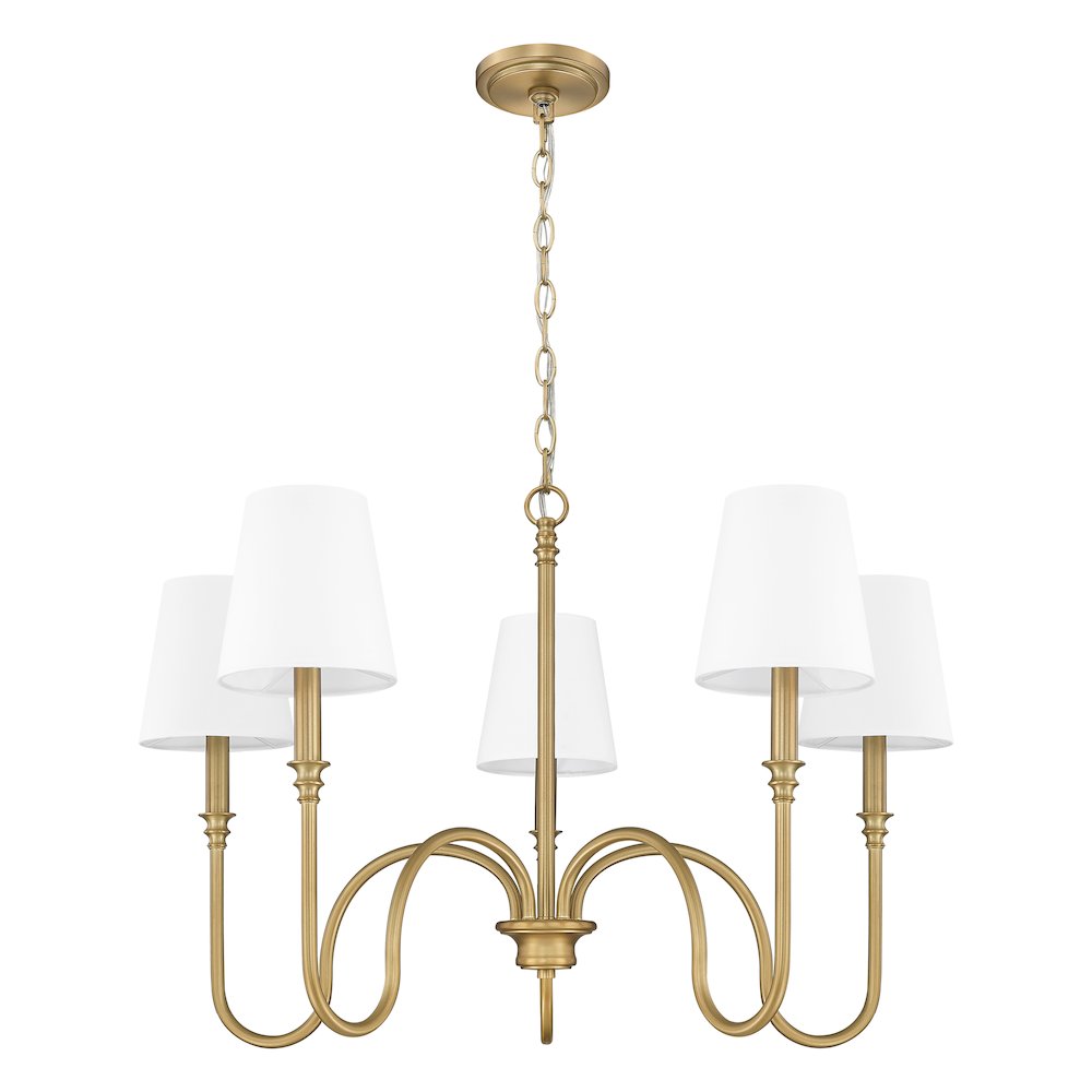 Z-Lite 5 Light Chandelier, Rubbed Brass