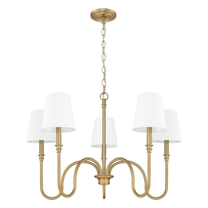 Z-Lite 5 Light Chandelier, Rubbed Brass
